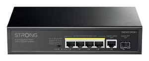Strong SW5011POE+ przełącznik sieciowy Gigabit Ethernet (10/100/1000) Obsługa PoE Montaż na biurku/ścianie Czarny