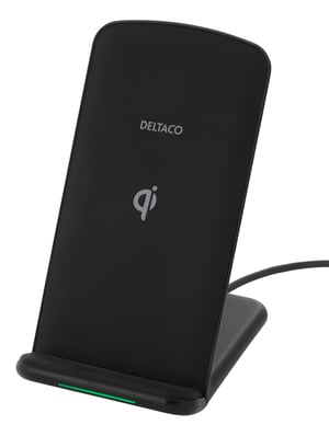 Deltaco QI-1033 ładowarka do urządzeń przenośnych Uniwersalne Czarny USB Bezprzewodowe ładowanie Automatyczna