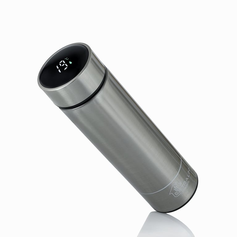Extralink Kubek termiczny Smart Travel Mug Srebrny Termos z wyświetlaczem LED
