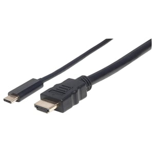 Manhattan 152235 kabeladapter 1 m USB Type-C till HDMI Typ A (Standard) Svart