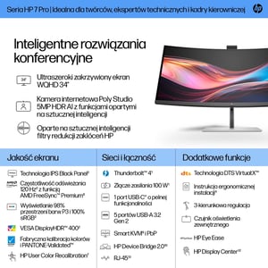 HP 34-calowy monitor konferencyjny Pro seria 7 WQHD – 734pm