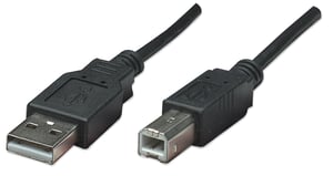 Manhattan 374507 USB 2.0 Cable, 0.5 m, USB A to USB B, Black