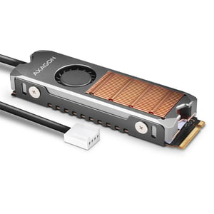 Axagon CLR-M2FAN Computer Cooling System SSD, M.2 NVMe SSD Radiator 2 cm Gray 1 pc.