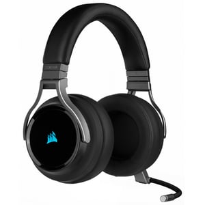 Corsair Virtuoso RGB-headset, trådbundet och trådlöst, huvudband för gaming, USB typ A, kolfiber