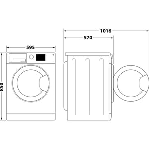 Whirlpool FWDG 861483E WV EU N pralko-suszarka Wolnostojący Od przodu Biały