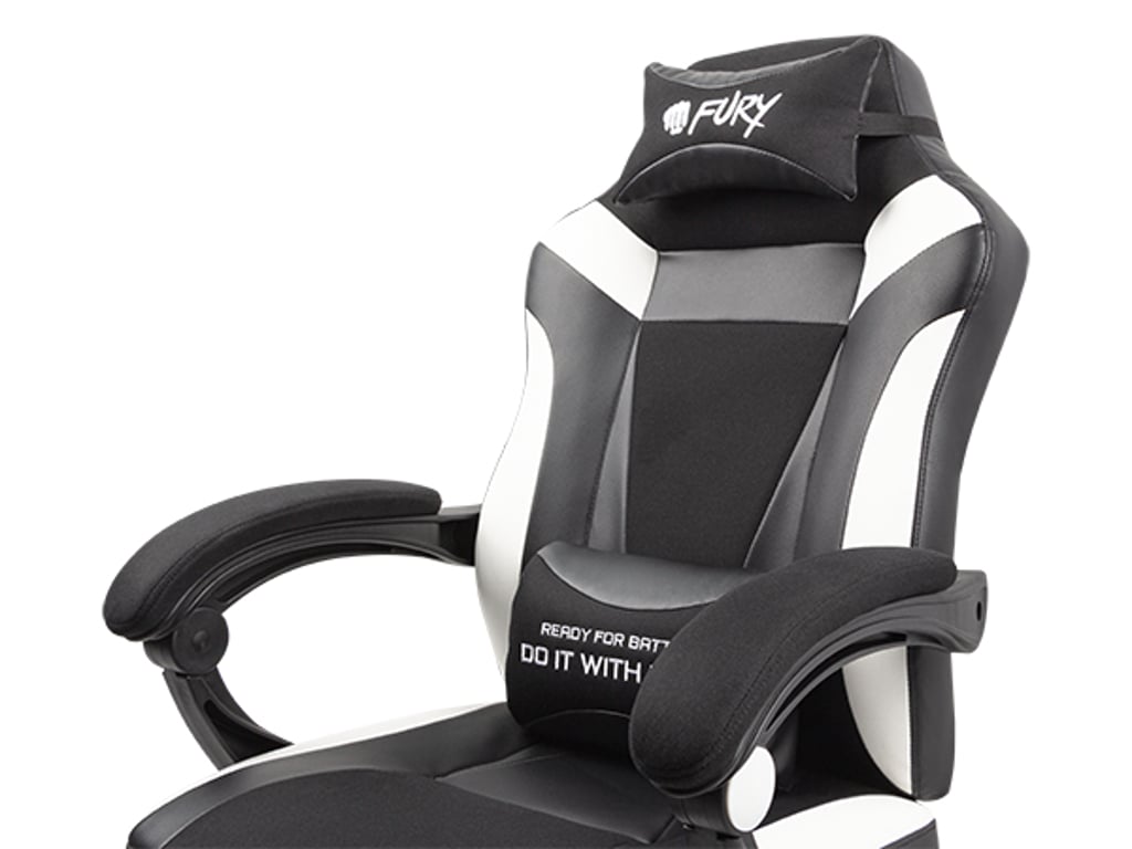 FURY Avenger M+ Uniwersalny fotel dla gracza Obite siedzisko Czarny, Biały