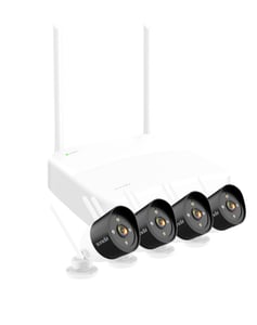 Tenda K4W-3TC Video Surveillance Kit, Wired and Wireless, 4-Channel