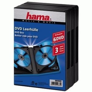 Hama DVD Box 6, Black, Pack - 3 pieces 6 dysków Czarny