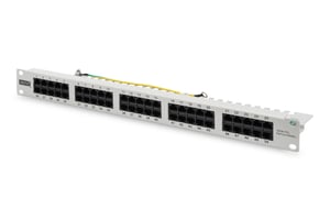Digitus ISDN-kopplingspanel (patchpanel) 19" 50x RJ45 (8P4C), LSA-nivå, kat. 3, oskärmad, 1U, grå