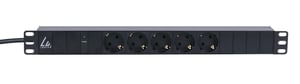Lanview LVR261816S Stromverteilereinheit (PDU) mit 5 Netzanschlüssen, 1U, schwarz