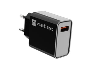 NATEC RIBERA Uniwersalne Czarny Prąd przemienny Szybkie ładowanie Wewnętrzna