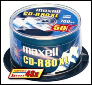 Maxell CD-R 80XL 48x 50-piece spindle, 700 MB, 50 pieces