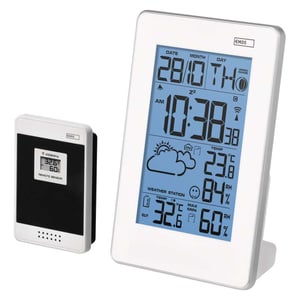 Emos E3003 digital väderstation Vit LED Batteri