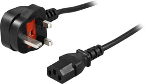 Deltaco DEL-109UK-10 Power Cord, Black, 2 m, BS 1363, IEC C13