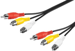 Goobay 50381 2-meter composite cable, 3 x RCA (Red, White, Yellow)