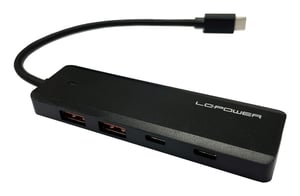 LC-Power LC-HUB-U3-4-C huby i koncentratory USB 3.2 Gen 2 (3.1 Gen 2) Type-A 10000 Mbit/s Czarny