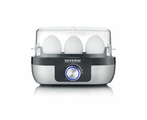 Severin EK 3163 3 eggs. Black, Stainless Steel, Transparent