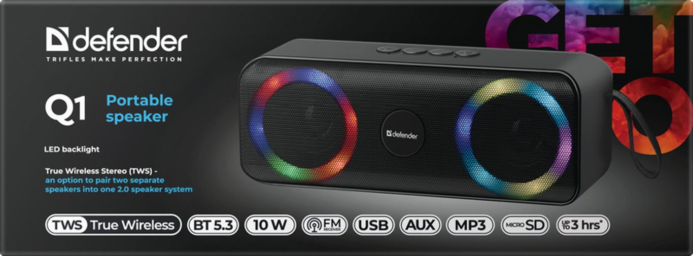 Defender BEATBOX 20 Przenośny głośnik stereo Czarny 20 W