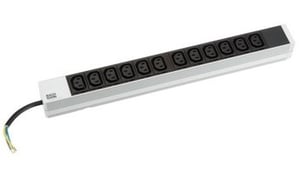 Bachmann 333.830 Stromverteilereinheit (PDU) mit 12 Netzanschlüssen, 1U, schwarz, grau