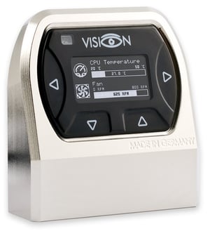 Aqua Computer VISION Touch 12-Channel Fan Speed Controller with OLED Display, Black, Silver