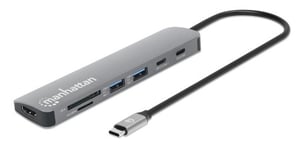 Manhattan 190442 Wired USB 3.2 Gen 1 (3.1 Gen 1) Type-C Docking Station, Gray