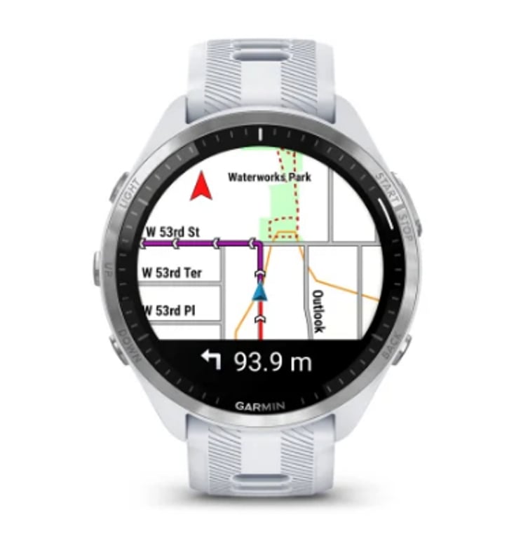 фото Смарт-годинник Garmin Forerunner 965 Titanium Bezel w. Whiteston Case and Whiteston/Powder Gray S. Band (010-02809-01/11/8)