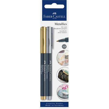 Faber-Castell 160796 marker 2 szt. Końcówka pędzlowa Złoto, Metaliczny