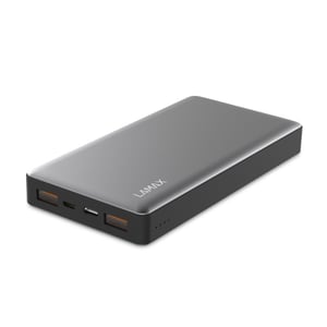 Lamax LAM15KGRAY Lithium-Polymer (LiPo) Power Bank, 15,000 mAh, Gray