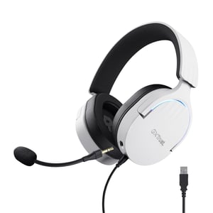 Trust GXT 490 FAYZO Wired Headset, Headband Style, Motorcycle, USB Type-A, Black, White