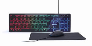 Gembird KBS-UML-01 tangentbord Medföljande mus USB-anslutning QWERTY US English Svart
