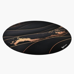 Arozzi Zona Round Floor Pad Svart, Guld Mikrofiber, Gummi