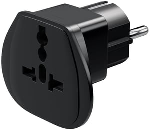 Goobay 94028 Power Plug Adapter: Type F to Type G (UK), Black