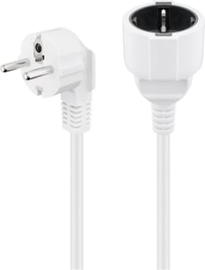 Goobay 93087 Power Cable, White, 3 m, Type F Power Plug