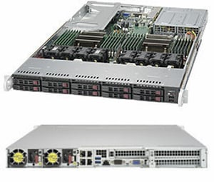 Supermicro SuperServer 1029U-TR4 Intel® C621 LGA 3647 (Socket P) Rack (1U) Schwarz, Grau