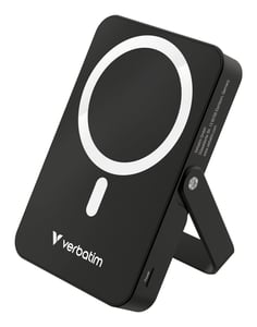 Verbatim Charge 'n' Go Magnetic Wireless Litowo-polimerowy (LiPo) 10000 mAh Bezprzewodowe ładowanie Czarny