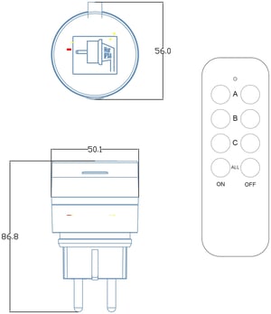 Entac ES-2S-RC-44 adapter wtyczek zasilających Zielony, Czarny