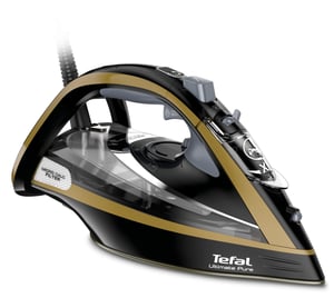 Tefal Ultimate Pure FV9847E0 żelazko Żelazko suche i parowe Podeszwa Durilium Airglide 3200 W Czarny, Złoto