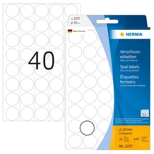 HERMA 2257 adhesive tape, 640 pieces. Transparent