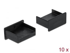 DeLOCK Dust Cover for Female USB Type-A Port (No Clip), 10-Pack, Black