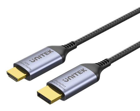 UNITEK V1610A01 adapter kablowy 1,8 m DisplayPort HDMI Ciemny Szary