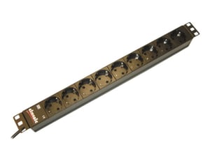 Secomp 19.07.1182 2 m splitter with 8 power outlets, Black