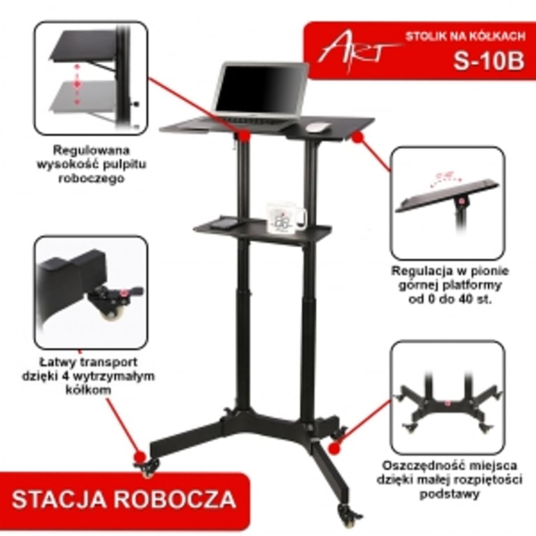 ART STO S-10B Stolik pod telewizor lub centrum rozrywki