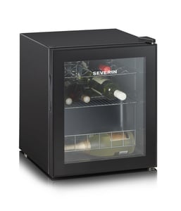 Severin KS 9889 Freestanding Wine Cooler, Black, 15 bottles.