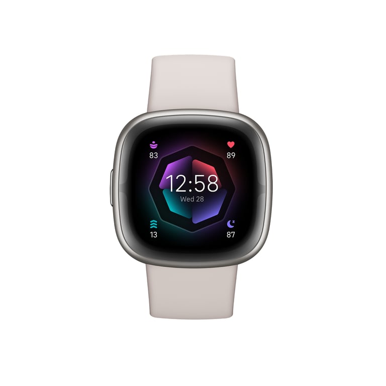фото Смарт-годинник Fitbit Sense 2 Lunar White/Platinum (FB521SRWT)