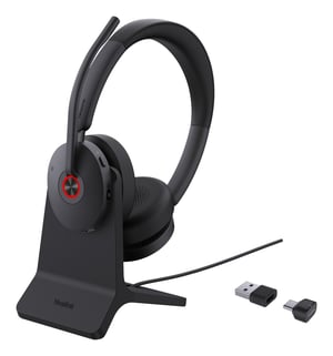 Yealink BH74 + Stand UC USB-C/A Wireless Headset Headband Office/Call Center USB Type-C / USB Type-A Bluetooth Charging Stand Black
