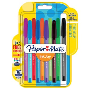 Papermate inkjoy 100 Czarny, Niebieski, Zielony, Czerwony Długopis 8 szt.