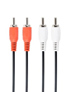 Gembird CCA-2R2R-6 1.8 m Audio Cable, 2 x RCA, Black