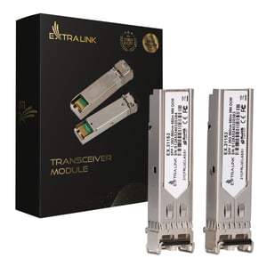 Extralink SFP 1,25G 2-pack | SFP-modul | 1,25 Gbps, LC/UPC, 850 nm, 550 m, multimode, DOM (EX.31153) nätverksmodul