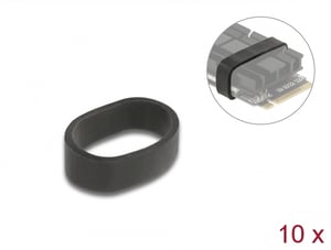 DeLOCK Rubber Ring for Mounting M.2 SSDs and Heat Sinks, Black, 10 pcs.