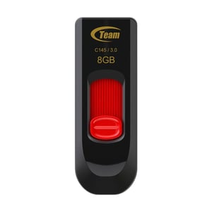 Team Group C145 8 GB USB Flash Drive, USB Type-A 3.2 Gen 1 (3.1 Gen 1), Black, Red